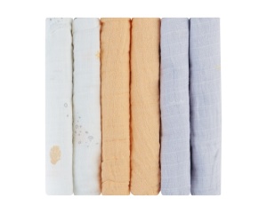 Kikka Boo muslin set 6pcs 30x30 cm Seally Me