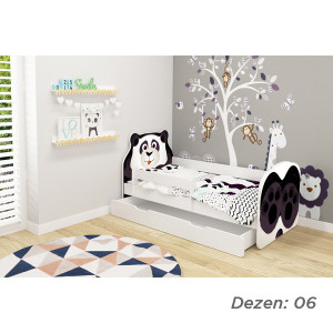 KREVET ZA DJECU ANIMALS 160x80cm SA DODATNOM FIOKOM WHITE ACMA VII - 06