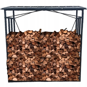 Metalni stalak sa krovom za ogrijevno drvo 185×70×185 cm - Img 3