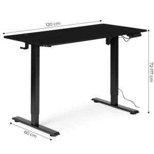 Podesivi Electric sto 120x60 cm podesavanje visine 72–117 cm Black ModernHome - Img 11