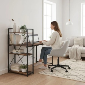 Radni sto 120x60 cm sa policama Loft Style ModernHome - Img 3