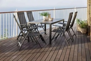 Set od 4 sklopive baštenske stolice sa podesivim naslonom, Black, MultiGarden - Img 2