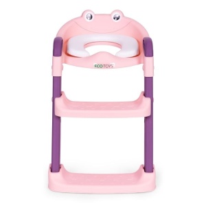 Adapter za wc šolju za djecu sa stepenikom, pink, ECOTOYS - Img 2