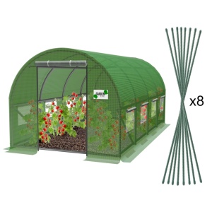 Baštenski plastenik tunel 4-segmentni Zeleni 6 x 3 x 2 M - Img 2
