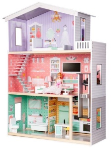 DRVENA KUĆICA ZA LUTKE SA LIFTOM - ECOTOYS CANDY RESIDENCE