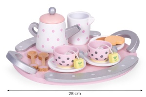 Drveni set za čaj šolje čajnik 15 komada ECOTOYS - Img 5