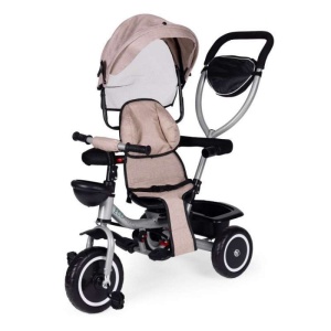 ECOTOYS 2U1 TRICIKL SA ROTIRAJUĆIM SJEDIŠTEM I SKLOPIVOM TENDOM BEIGE - Img 6
