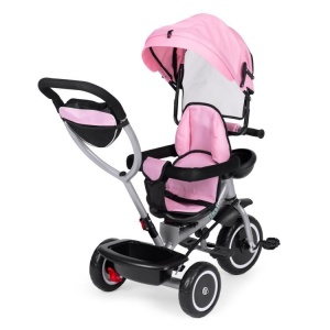 ECOTOYS 2U1 TRICIKL SA ROTIRAJUĆIM SJEDIŠTEM I SKLOPIVOM TENDOM PINK - Img 4
