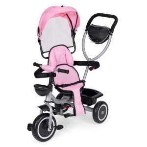 ECOTOYS 2U1 TRICIKL SA ROTIRAJUĆIM SJEDIŠTEM I SKLOPIVOM TENDOM PINK - Img 4
