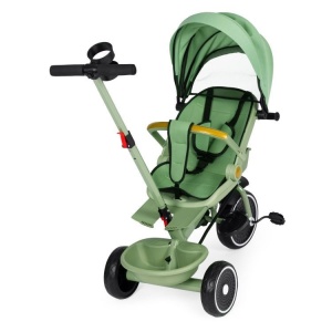 ECOTOYS TRICIKL ZA DJECU SA ROTIRAJUĆIM SJEDIŠTEM, GURAJUĆIM RUKOHVATOM I TENDOM GREEN - Img 8