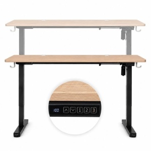 Električni radni sto 140 × 60 cm sa podesivom visinom 72–118 cm, svjetli hrast – ModernHome - Img 7