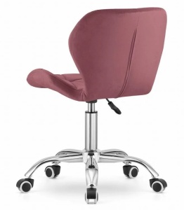 Kancelarijska stolica Ferra sa točkićima dark pink Velvet - Img 3