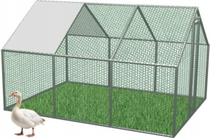 METALNI KAVEZ ZA ŽIVOTINJE 4,5 x 3 x 1,95 M SA DJELIMIČNIM KROVOM 4030 - Img 3