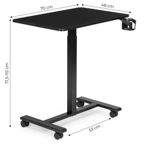 Mobilni podesivi sto 70x48 cm Laptop sto sa podesavanjem visine 71.5–112 cm Black ModernHome - Img 9