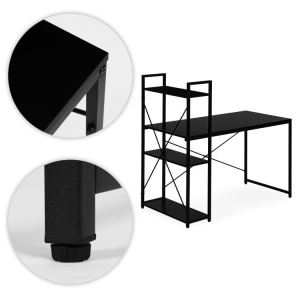Radni sto 120x60 cm sa policama Black ModernHome - Img 6