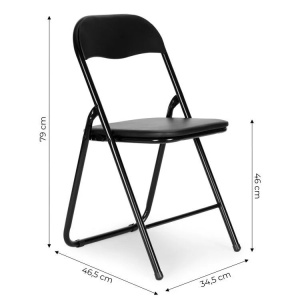 SET OD 8 SKLOPIVIH STOLICA BLACK ECO-LEATHER - Img 7
