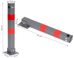 Sklopiva Parking barijera STUB sivi 60 cm with Key and Reflective Stripes - Img 7