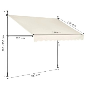 Tenda za terasu i balkon sa podešavanjem visine 3x1.2m Beige Multigarden - Img 6