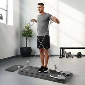 Višenamjenska pilates reformer daska, sklopiva, sa LCD ekranom i ekspanzerima, ModernHome - Img 2
