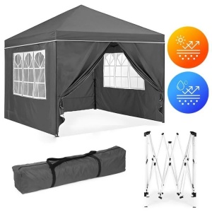 Baštenski šator/paviljon 3×3 m, automatski rasklopiv, sa 4 bočne stranice crni – MultiGarden - Img 2
