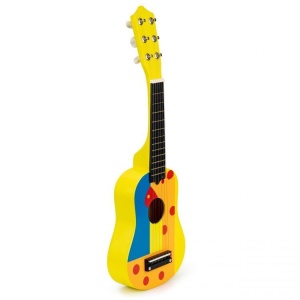 Drvena gitara za djecu sa metalnim žicama cube yellow - Img 4
