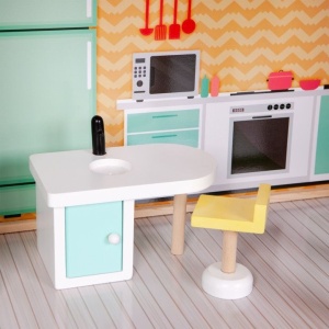 DRVENA KUĆICA ZA LUTKE SA LIFTOM - ECOTOYS CANDY RESIDENCE - Img 5