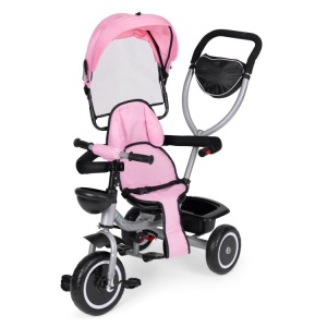 ECOTOYS 2U1 TRICIKL SA ROTIRAJUĆIM SJEDIŠTEM I SKLOPIVOM TENDOM PINK - Img 5