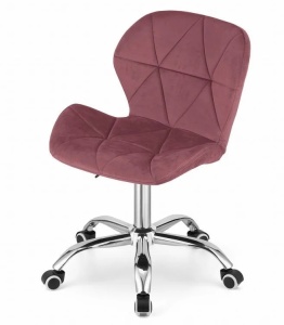 Kancelarijska stolica Ferra sa točkićima dark pink Velvet - Img 4