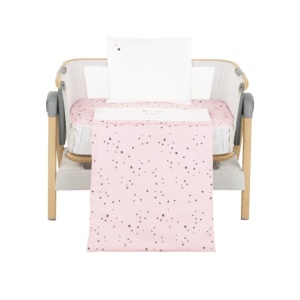 Kikka boo posteljina za kolijevku 5 djelova Bear with me Pink