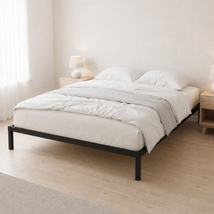 Krevet sa metalnim ramom 190 × 200 cm sa podnicom, crni – ModernHome