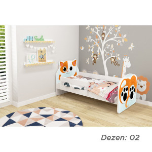 KREVET ZA DJECU ANIMALS 160x80cm WHITE ACMA VII - 02