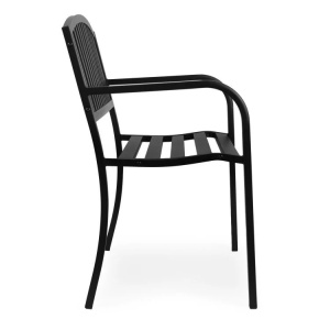 Metalna baštenska klupa 120×50 cm sa naslonom, crna - MultiGarden - Img 5