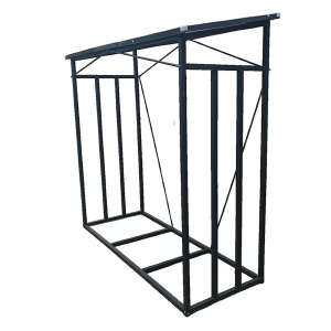 Metalni stalak sa krovom za ogrijevno drvo 185×70×185 cm - Img 7