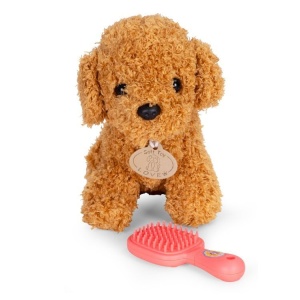 Plišana igračka za djecu, štene Brown Poodle, torba + četka za njegu - Img 11