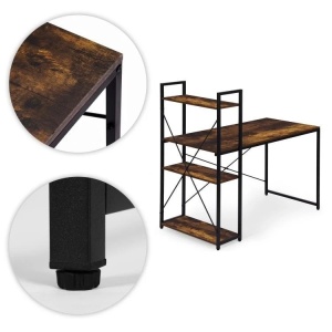 Radni sto 120x60 cm sa policama Loft Style ModernHome - Img 6
