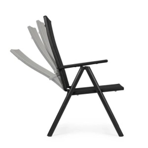 Set od 4 sklopive baštenske stolice sa podesivim naslonom, Black, MultiGarden - Img 3