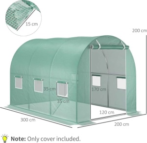 Baštenski plastenik 3 × 2 × 2 m GARDEN BOLZZ - Img 3