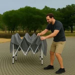 Baštenski šator/paviljon 3×3 m, automatski rasklopiv, sa 4 bočne stranice crni – MultiGarden - Img 4