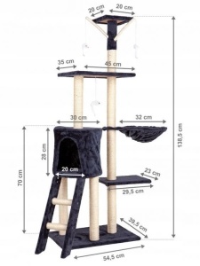 Češko za mačke 138cm XL gray - Img 5