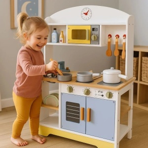 Dječija kuhinja – Rerna, mašina za pranje veša, mikrotalasna i 12 dodataka – ECOTOYS - Img 3