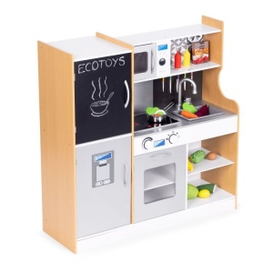 Dječija kuhinja sa zvukom i LED tablom za pisanje, metalni dodaci, MDF, 3+ godine, ECOTOYS - Img 8