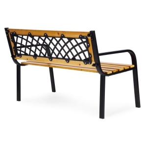 Drvena baštenska klupa sa rešetkastim naslonom 118×52 cm - MultiGarden - Img 7