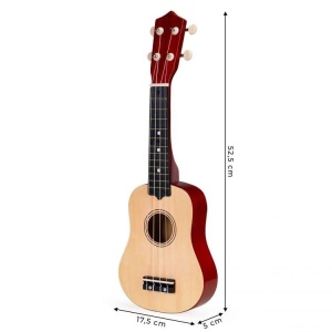 Drvena ukulele gitara za djecu, 4 najlonske žice, ECOTOYS - Img 6