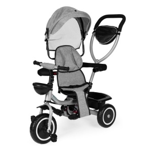 ECOTOYS 2U1 TRICIKL SA ROTIRAJUĆIM SJEDIŠTEM I SKLOPIVOM TENDOM GREY - Img 5