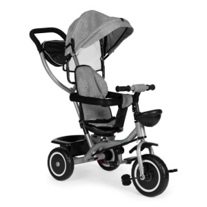 ECOTOYS 2U1 TRICIKL SA ROTIRAJUĆIM SJEDIŠTEM I SKLOPIVOM TENDOM GREY - Img 1