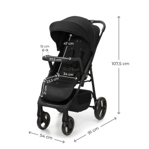 KINDERKRAFT KOLICA ZA BEBE SA TACNOM TRIG 3 BLACK - Img 10