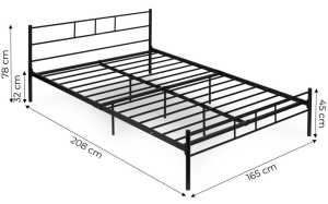 Krevet sa metalnim ramom 160x200 cm sa podnicom Black Frame ModernHome - Img 9