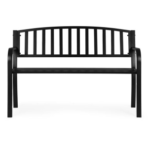 Metalna baštenska klupa 120×50 cm sa naslonom, crna - MultiGarden - Img 2