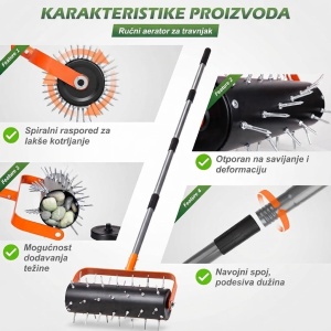 Ručni vertikulator i prozračivač za travnjak BOLZZ - Img 5