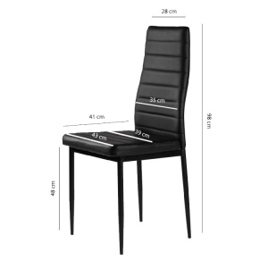 Set 4 trpezarijske stolice Tami full black – ModernHome - Img 6